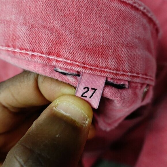 Hudson‎ Denim Jean Jeggings Women Size 27 Red Cotton Blend Distressed - Picture 4 of 7